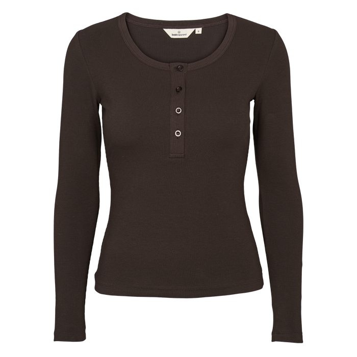 Basic Apparel Ludmilla bluse i chocolate torte – materialedetalje