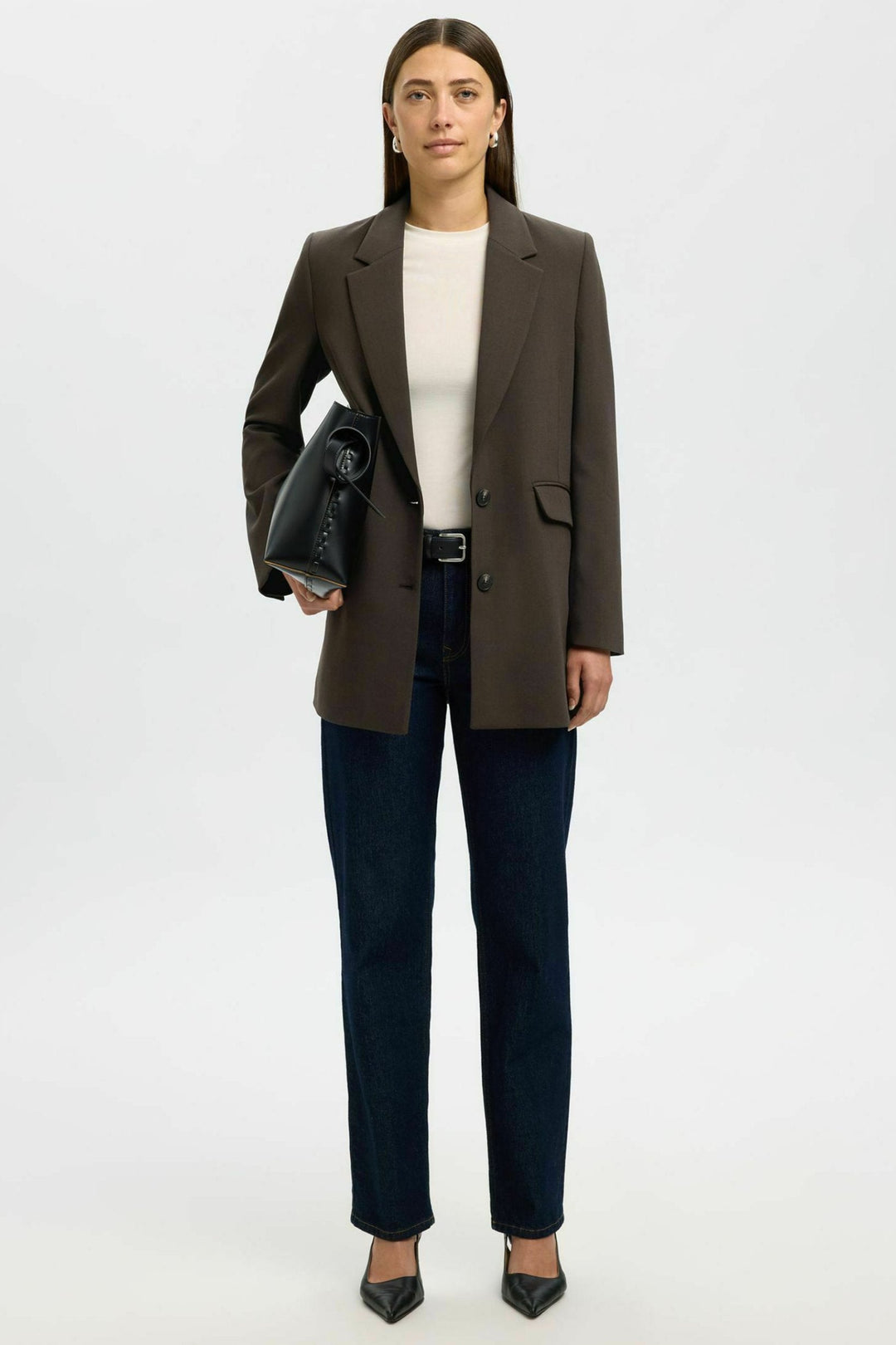 Selected Femme Rita blazer i delicioso melange – styling