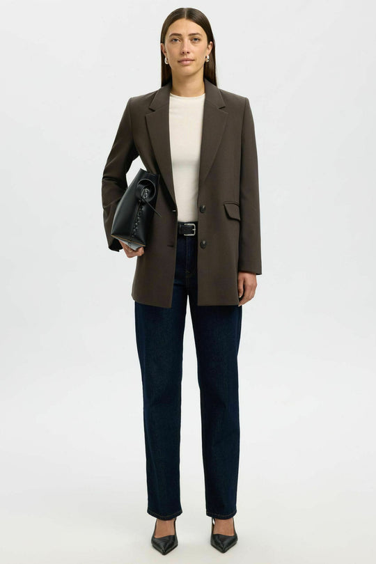 Selected Femme Rita blazer i delicioso melange – styling