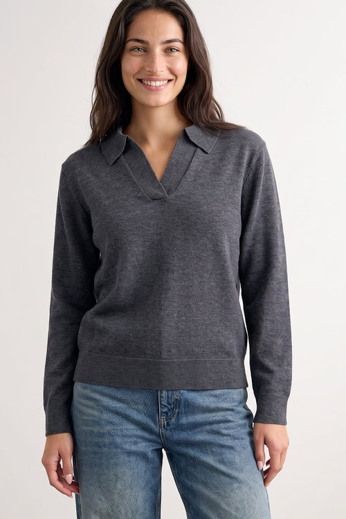 Leveté Room | Sweater | Ismaila 9, dark grey melange