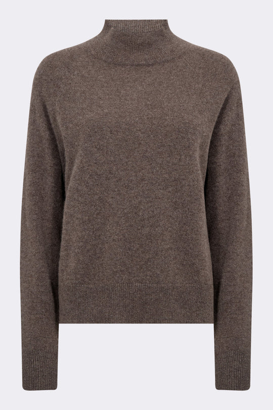 Leveté Room LR-Eloise 6 cashmerepullover i After Dark Melange – front