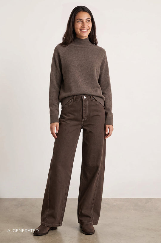 Leveté Room LR-Eloise 6 cashmerepullover i After Dark Melange – visning 2