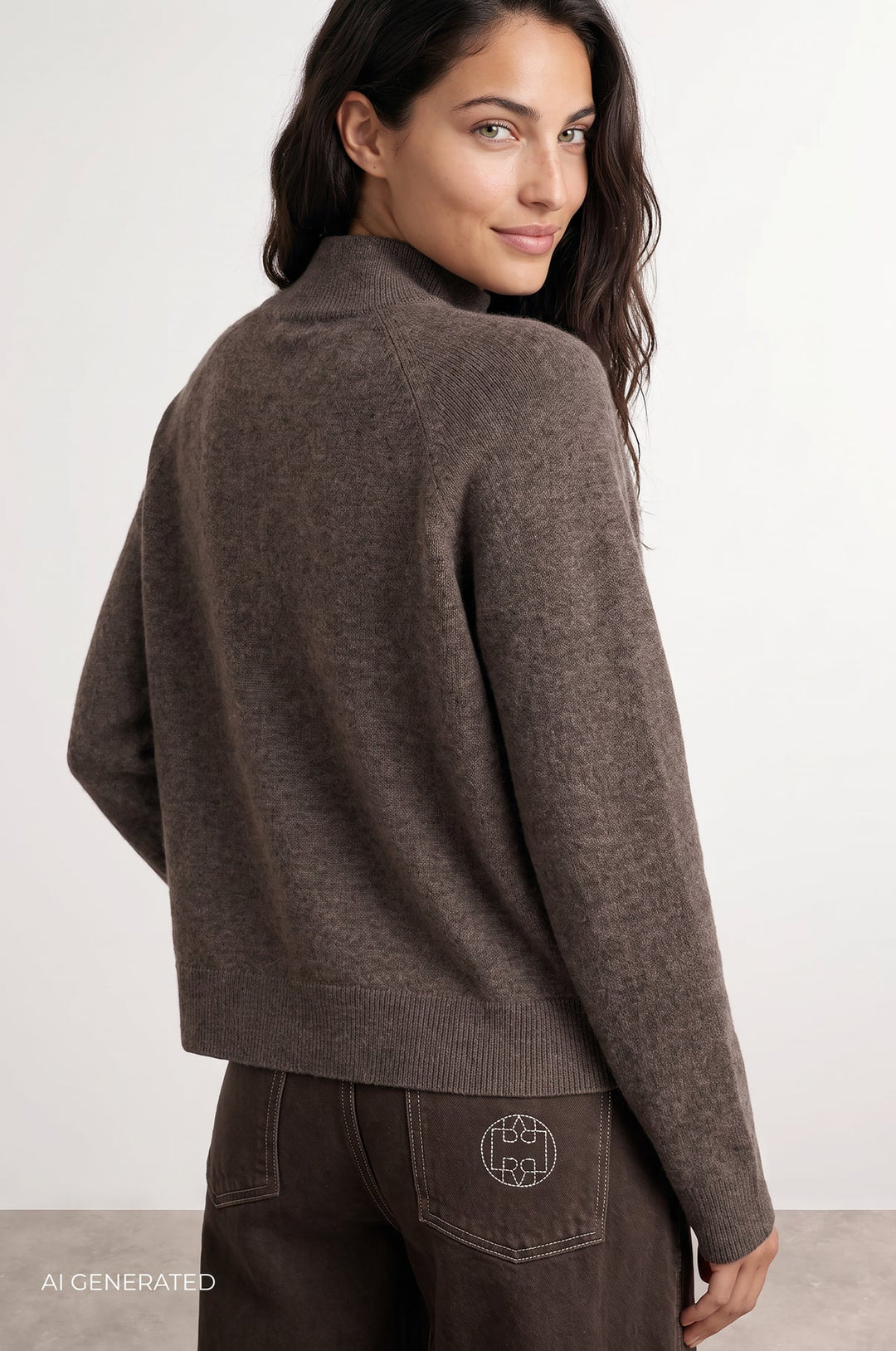 Leveté Room LR-Eloise 6 cashmerepullover i After Dark Melange – visning 4