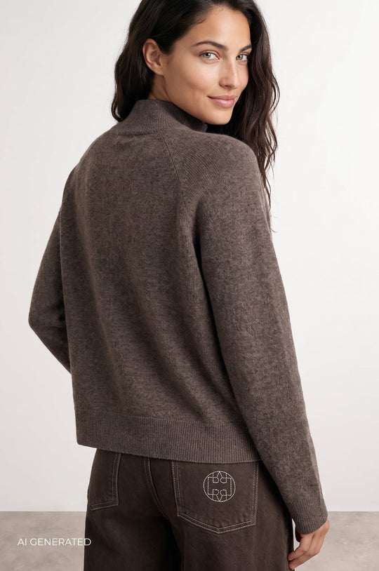Leveté Room LR-Eloise 6 cashmerepullover i After Dark Melange – visning 4