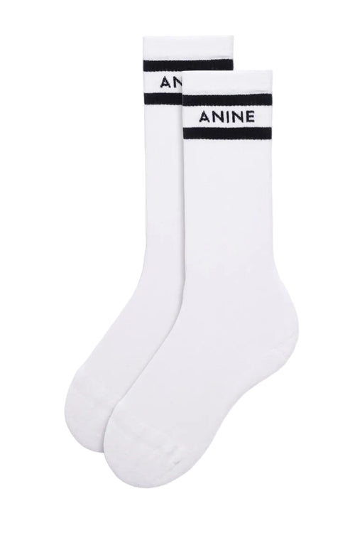 Anine Bing | Sokker | Sully sporty socks - white and black stripe, multi