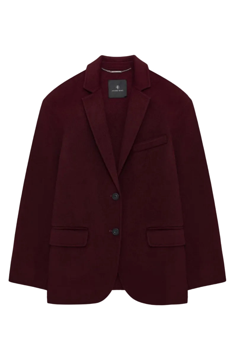 Anine Bing Quinn Blazer i burgundy