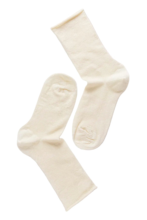 Note by Syversen | Strømper | Wool Roll Top, offwhite