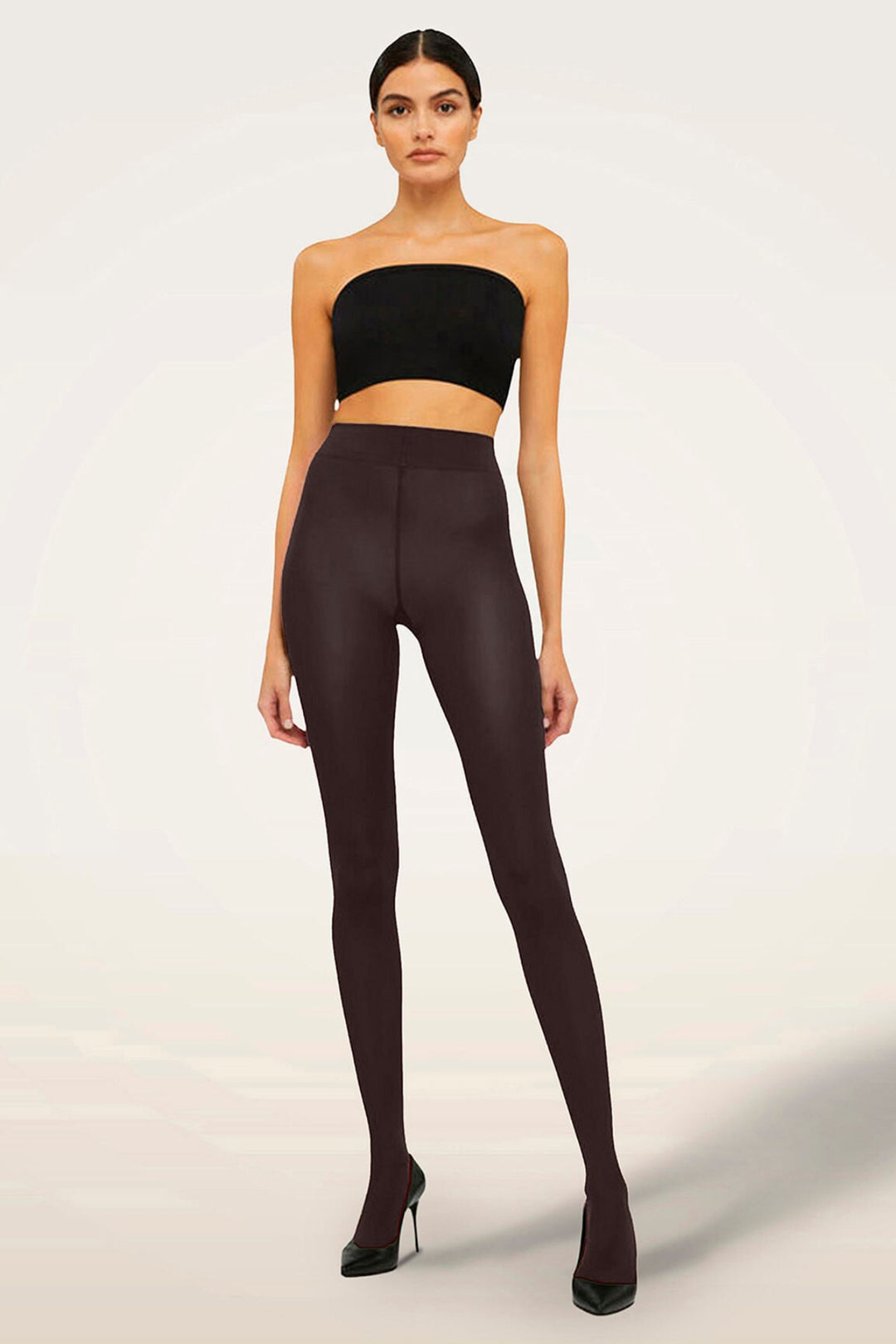 Detalje af Wolford Velvet de Luxe 66 i dark wood