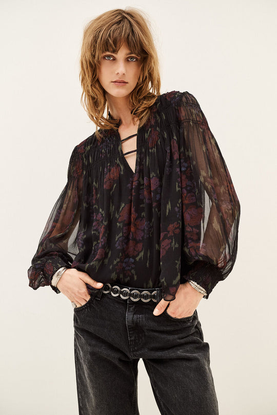 ba&sh Douce bluse i sort set fra siden