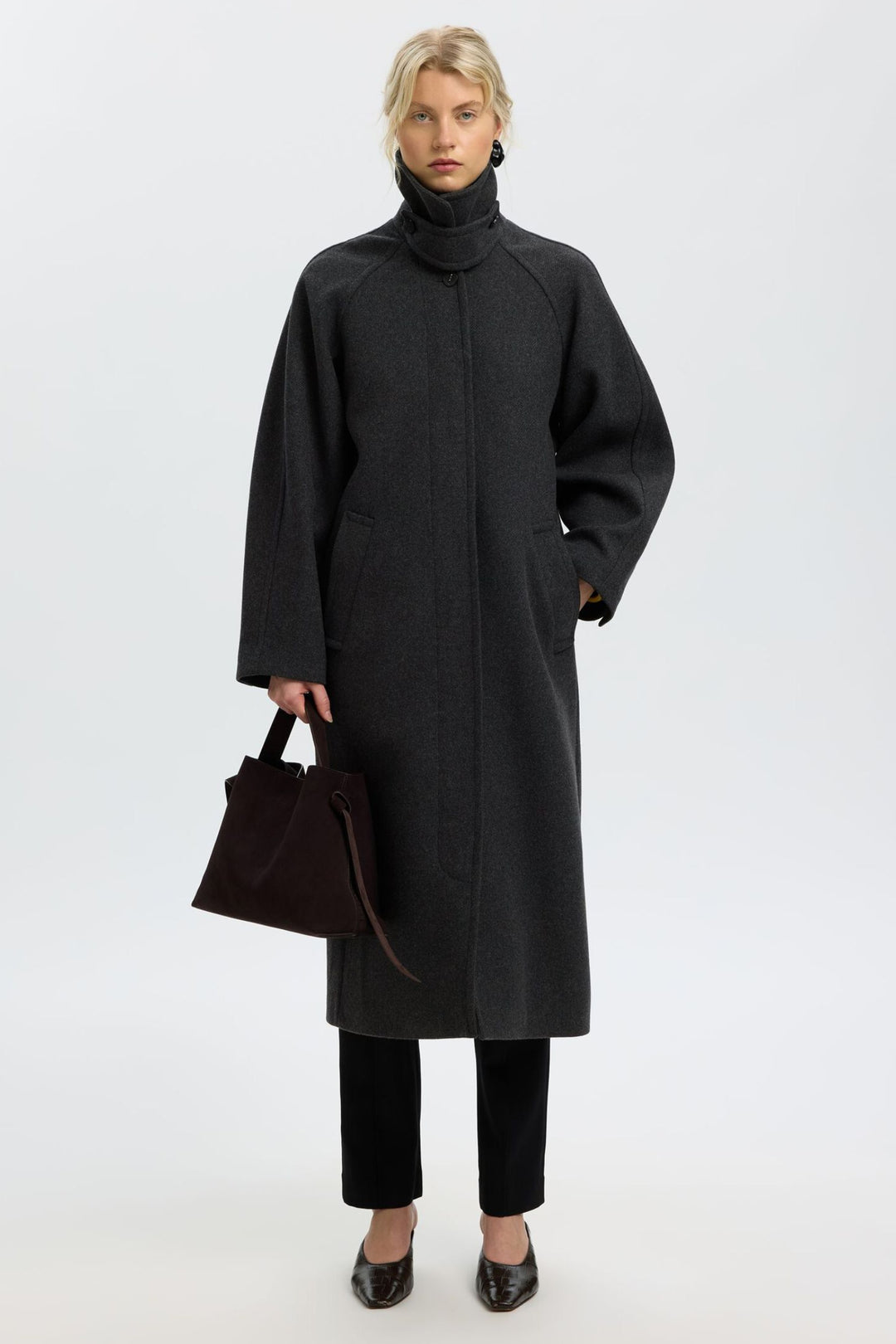 Selected Femme Raey Manteco Coat, dark grey