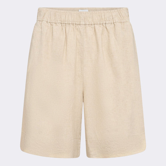Leveté Room Naja 29 shorts i island fossil med elastisk talje.