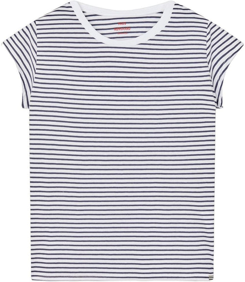 Mads Nørgaard | T-Shirt | Organic Jersey Stripe Teasy Tee FAV, parisian night/brilliant white