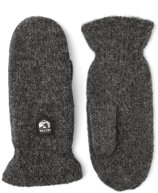 Hestra Basic Wool Luffer – Strikkede Luffer i Shetlandsuld, Charcoal