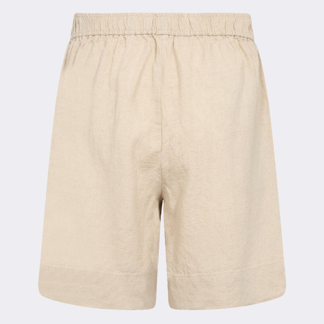Leveté Room Naja 29 shorts i island fossil med elastisk talje.