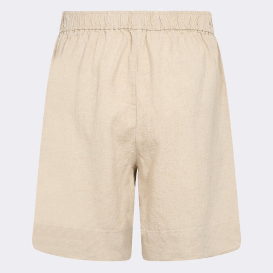 Leveté Room Naja 29 shorts i island fossil med elastisk talje.