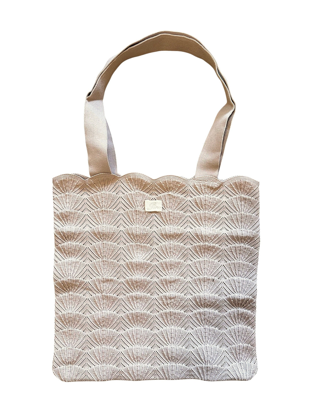 Pico Shelly strikket shopper i oyster pink med blød og fleksibel struktur.