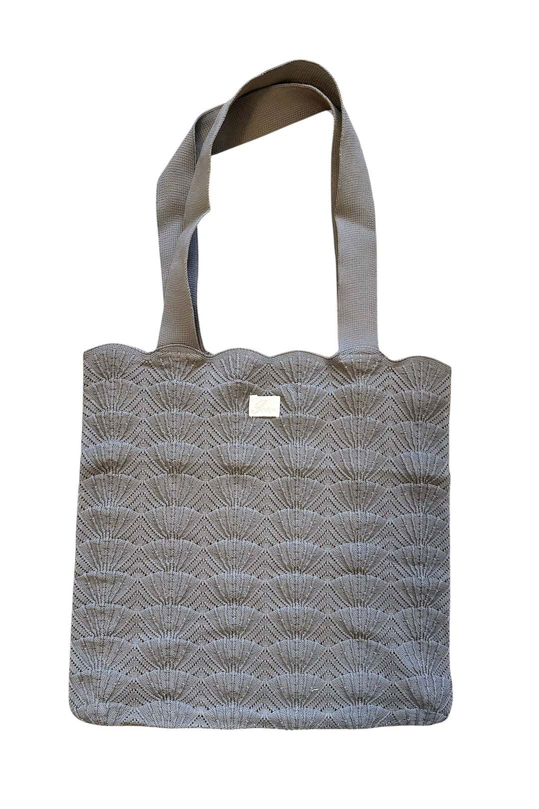 Pico Shelly strikket shopper i taupe med blød og fleksibel struktur.