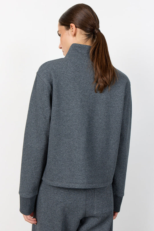 Leveté Room Nuka 16 jakke i dark grey – let jakke med høj krave og lynlås.