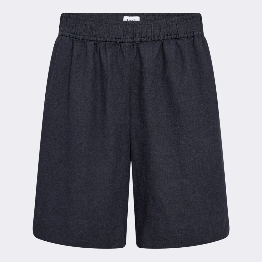 Leveté Room Naja 29 shorts i dark navy med elastisk talje.
