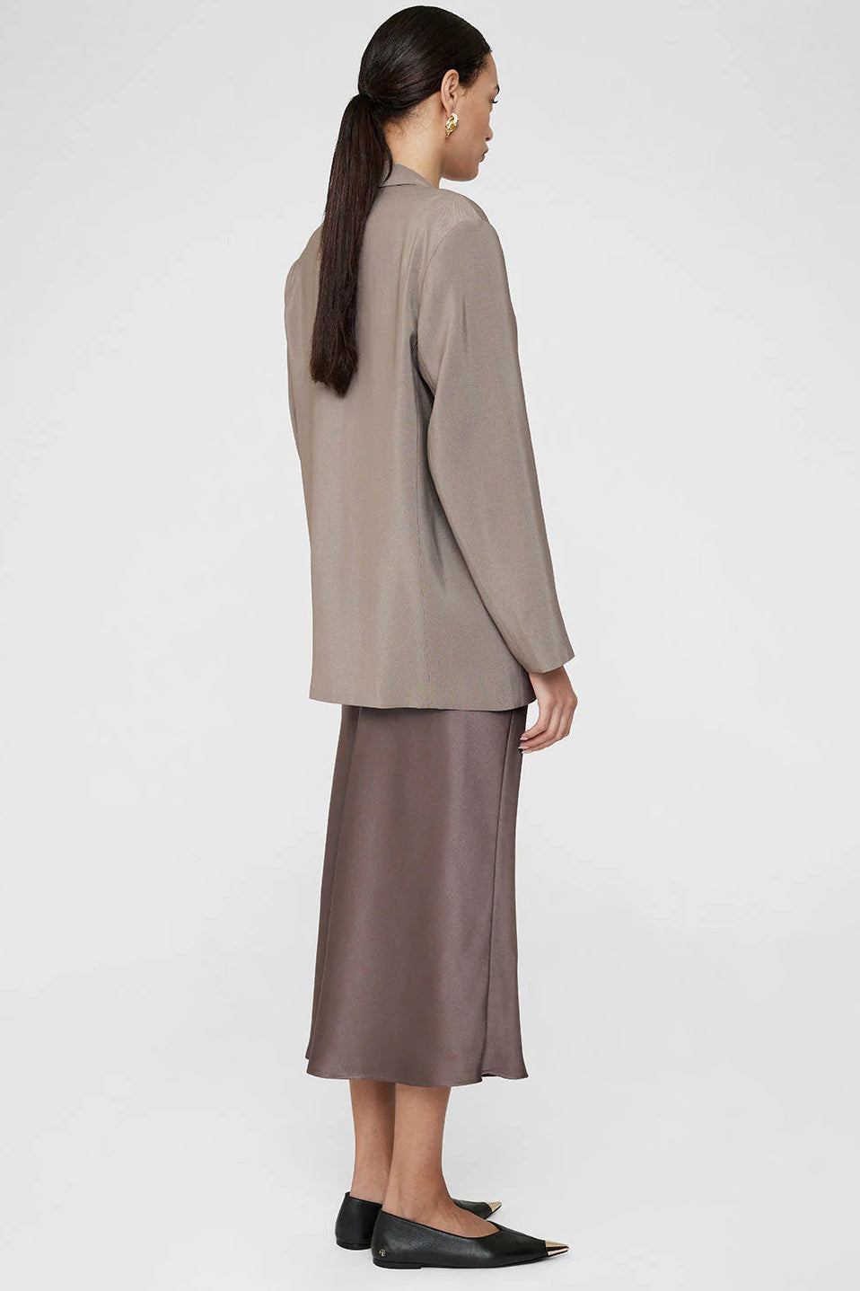 Anine Bing | Nederdel | Bar Silk Skirt, iron