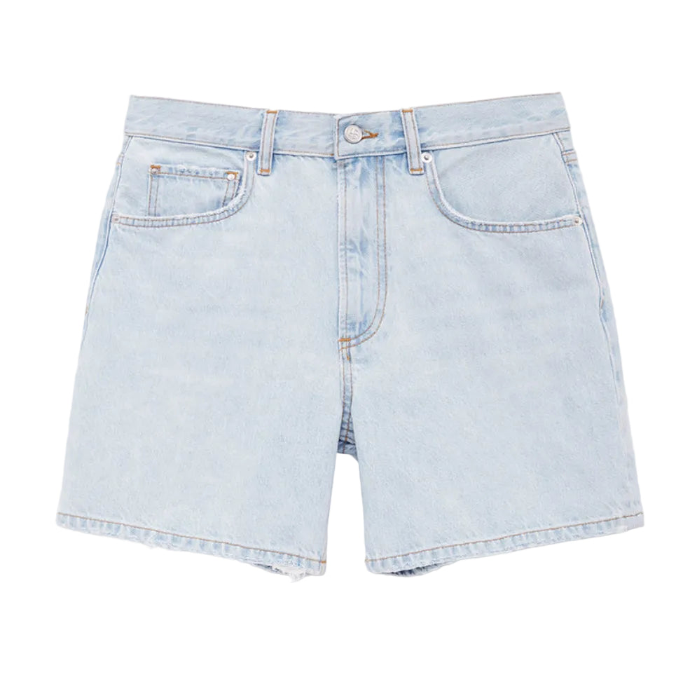 Anine Bing Delaney denimshorts i Lucid Blue med høj talje og klassisk fem-lomme design.