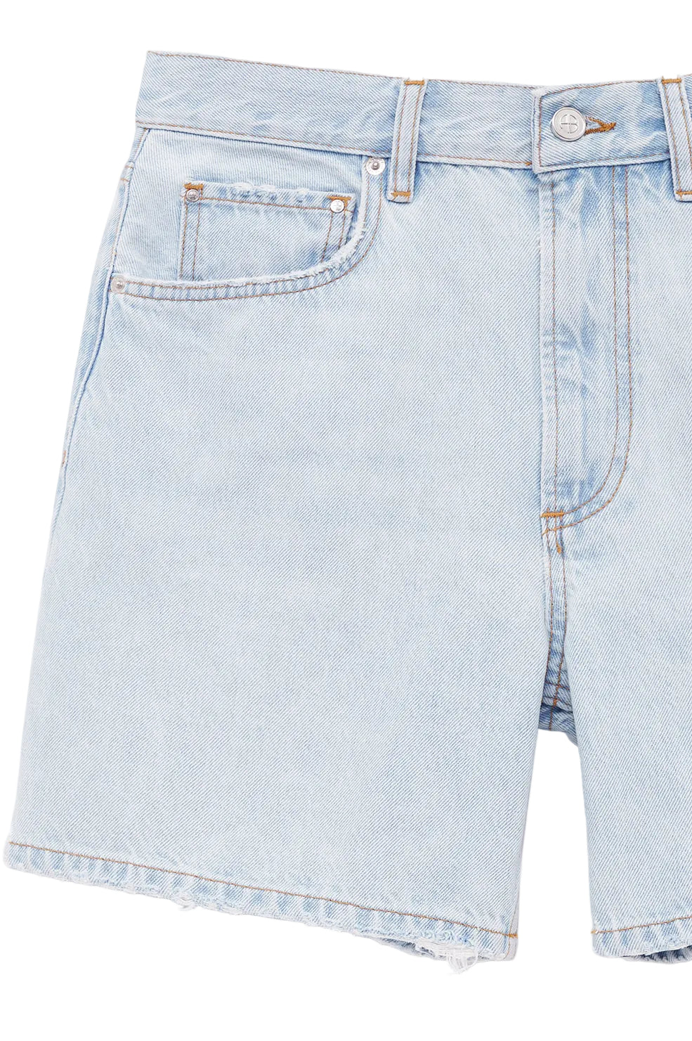 Anine Bing Delaney denimshorts i Lucid Blue med høj talje og klassisk fem-lomme design.