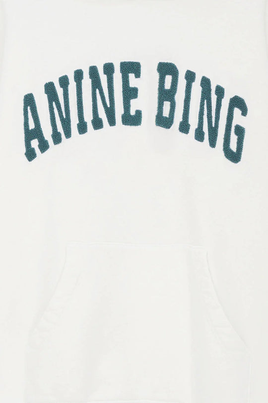 Anine Bing | Hoodie | Harvey Sweatshirt, ivory with dark sage