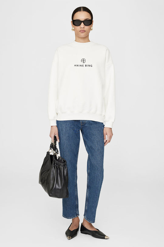 Anine Bing | Sweatshirt | Jaci Monogram, ivory