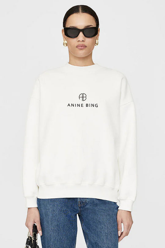 Anine Bing | Sweatshirt | Jaci Monogram, ivory