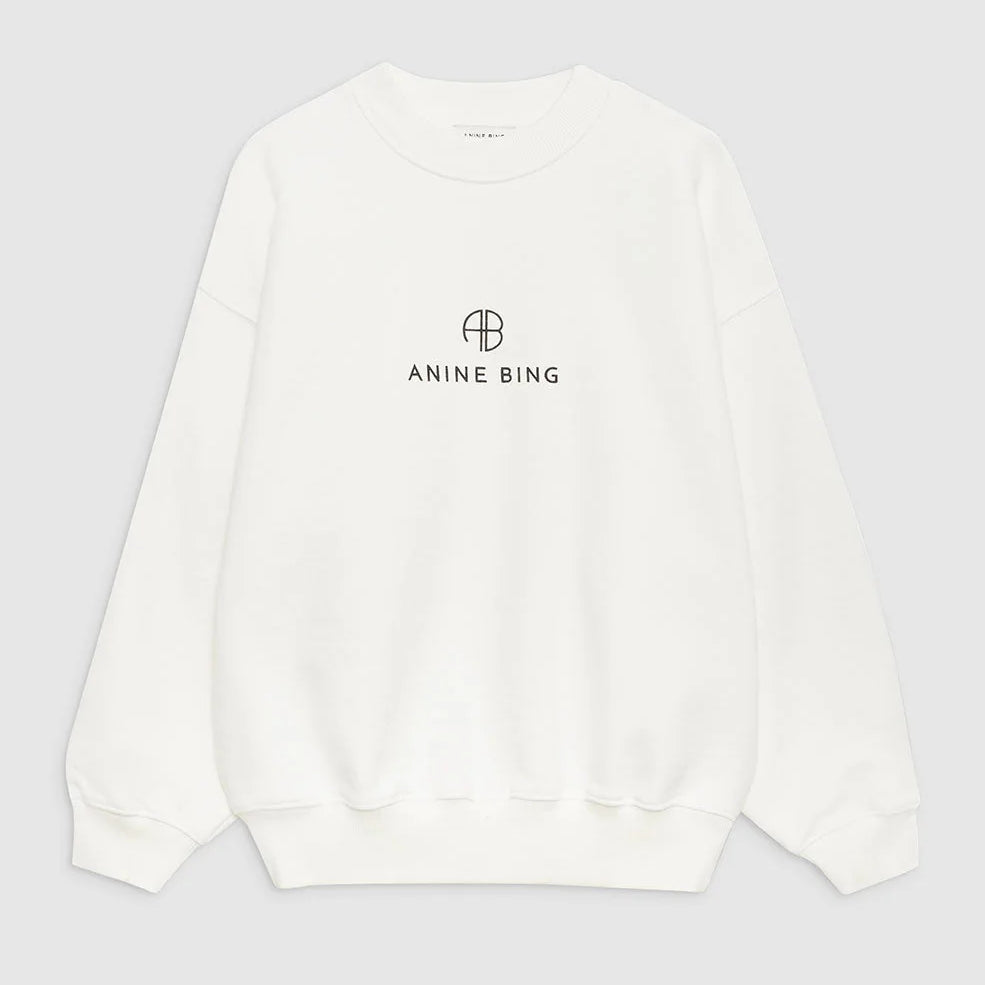 Anine Bing | Sweatshirt | Jaci Monogram, ivory