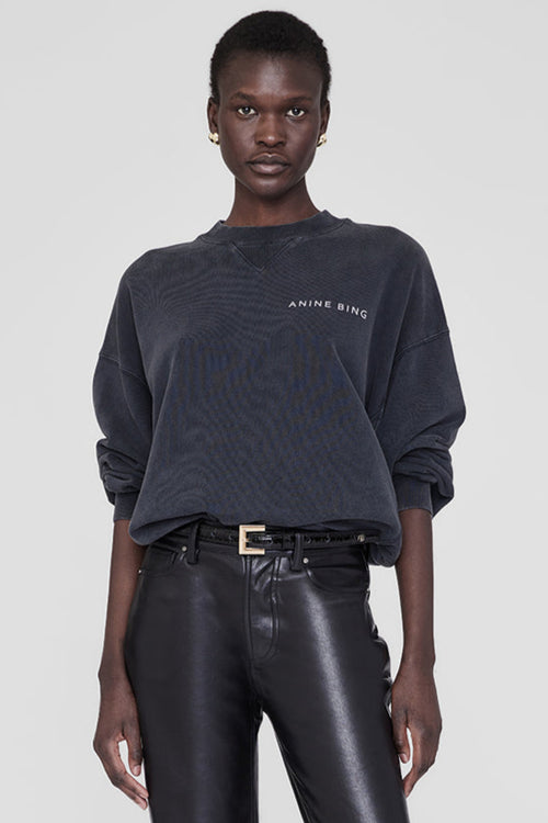 Anine Bing | Sweatshirt | Jaci Twisted Snake, washed black