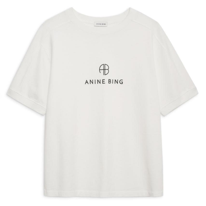 Anine Bing | T-shirt | Jaylin Tee Monogram, ivory