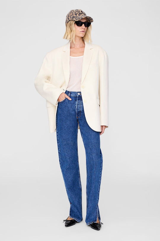 Anine Bing Jeremy Baseball Cap i Black & Brown Leopard – bomuldskasket med justerbar rem, leopardprint og broderet logo.
