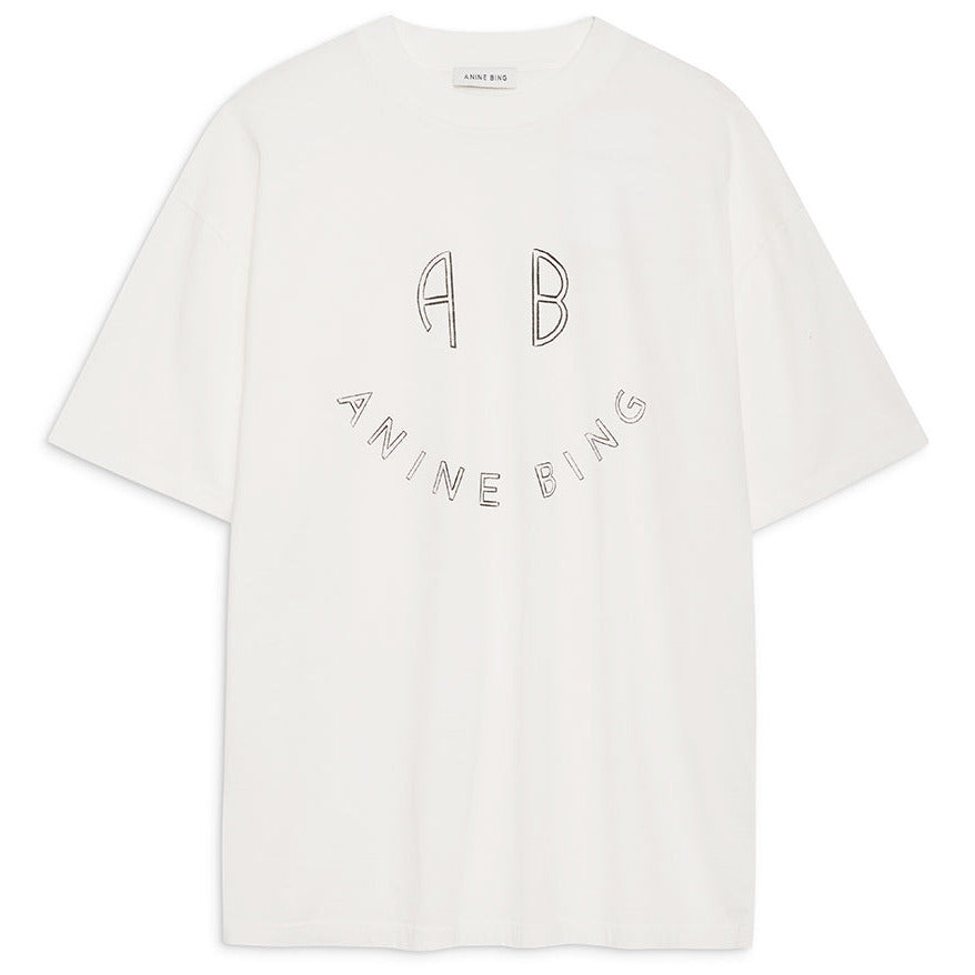 Anine Bing | T-shirt | Kent Tee Smiley, ivory