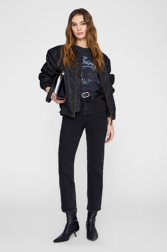 Anine Bing Kent Tee Eagle i washed black – oversized t-shirt i let bomuldsjersey med eagle-grafik og dropped shoulders.