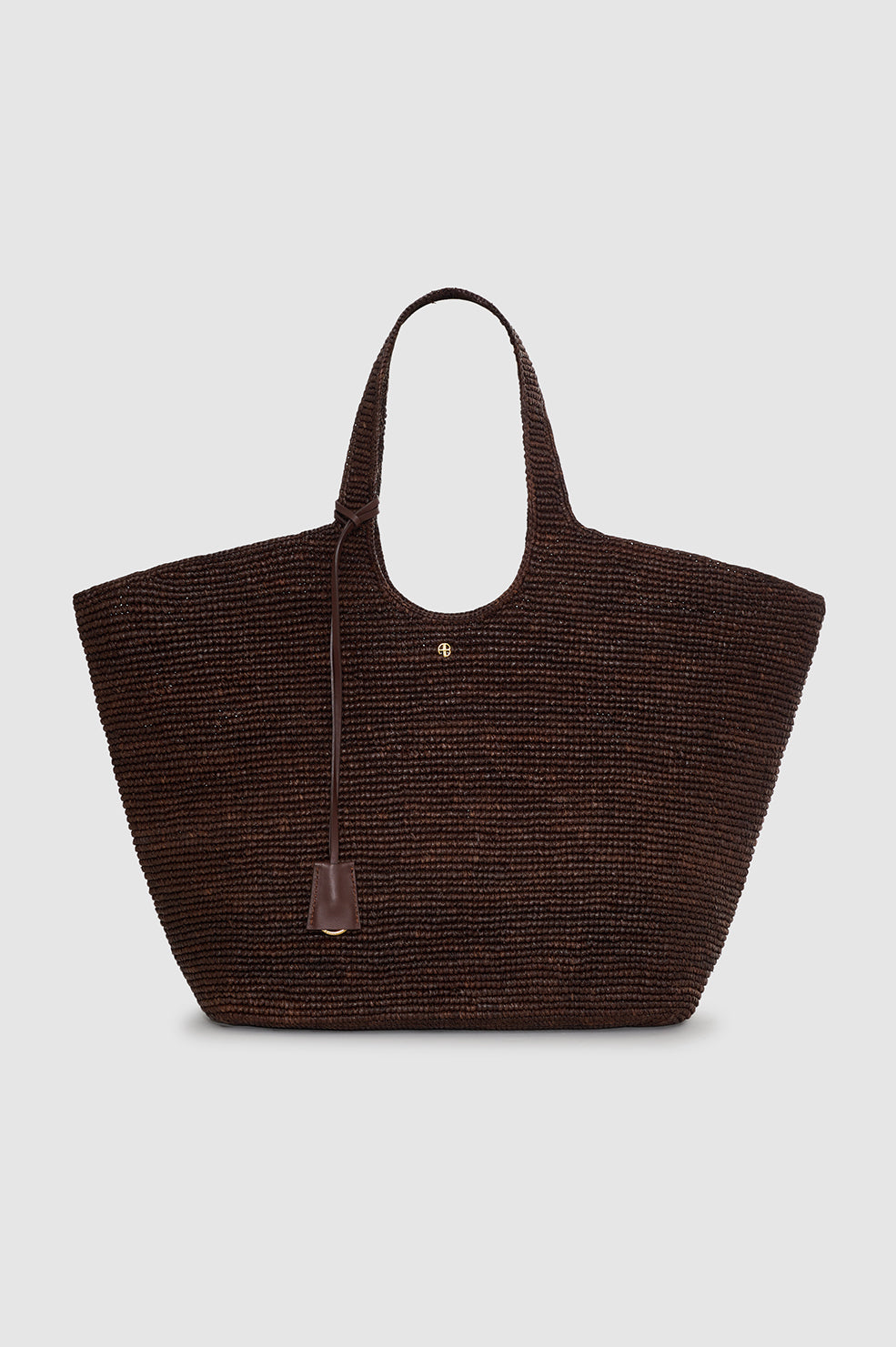 Anine Bing Lili Tote Raphia i dark brown håndflettet i raffia.