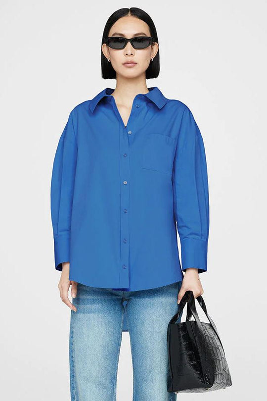 Skjorte | Anine Bing Mika Shirt i 100% bomuld - blå
