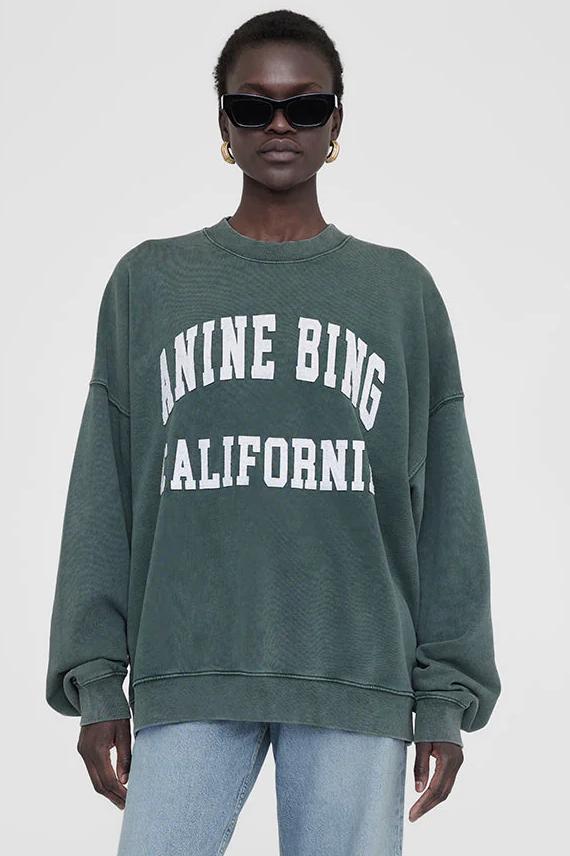 Anine Bing | Miles Sweatshirt, washed dark sage
