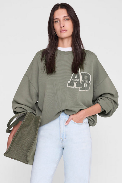 Anine Bing | Sweatshirts | Miles Letterman, sage