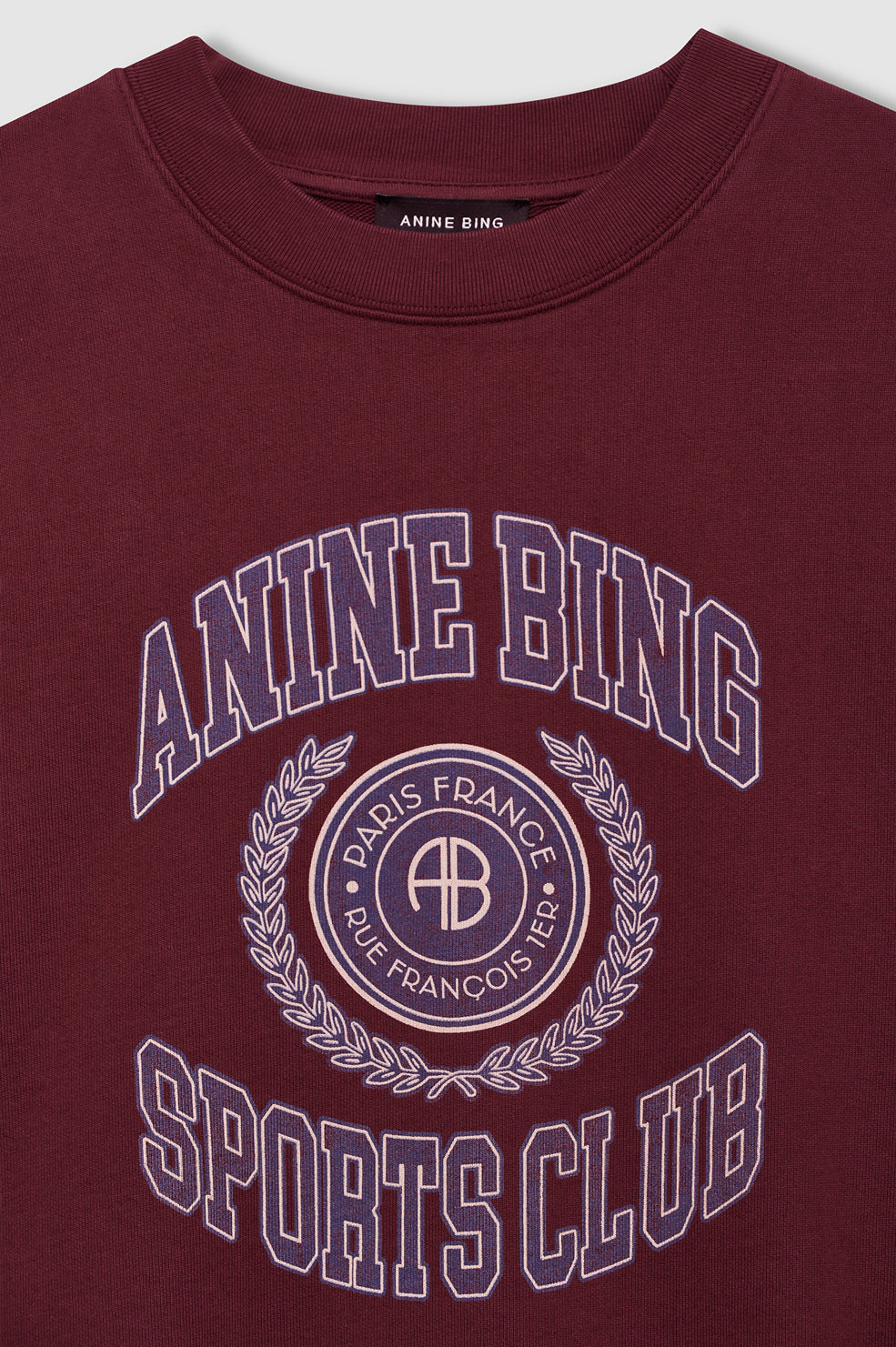 Anine Bing Miles sweatshirt i burgundy med collegelogo