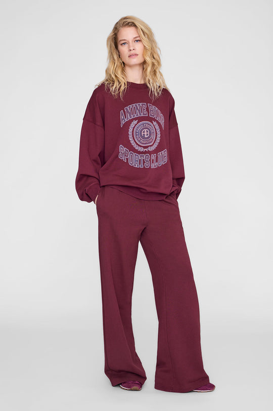 Anine Bing Miles sweatshirt i burgundy med collegelogo
