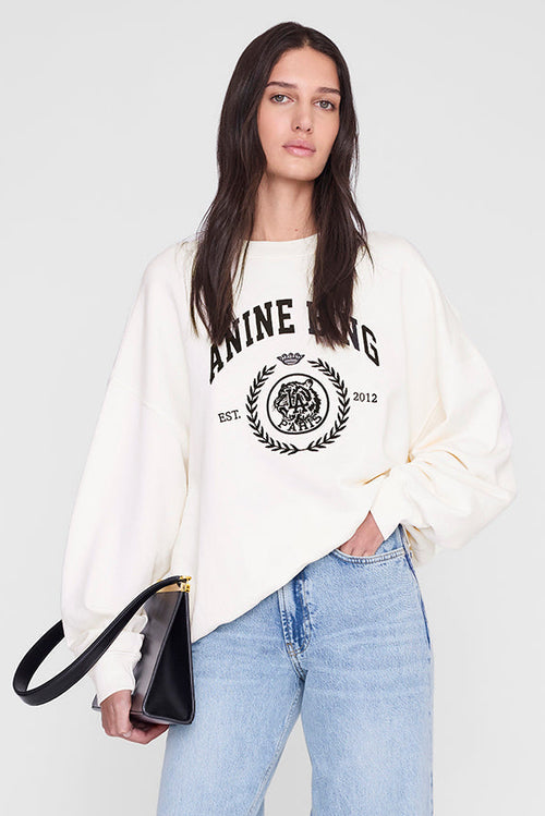 Anine Bing | Sweatshirt | Miles Collegiate, cream