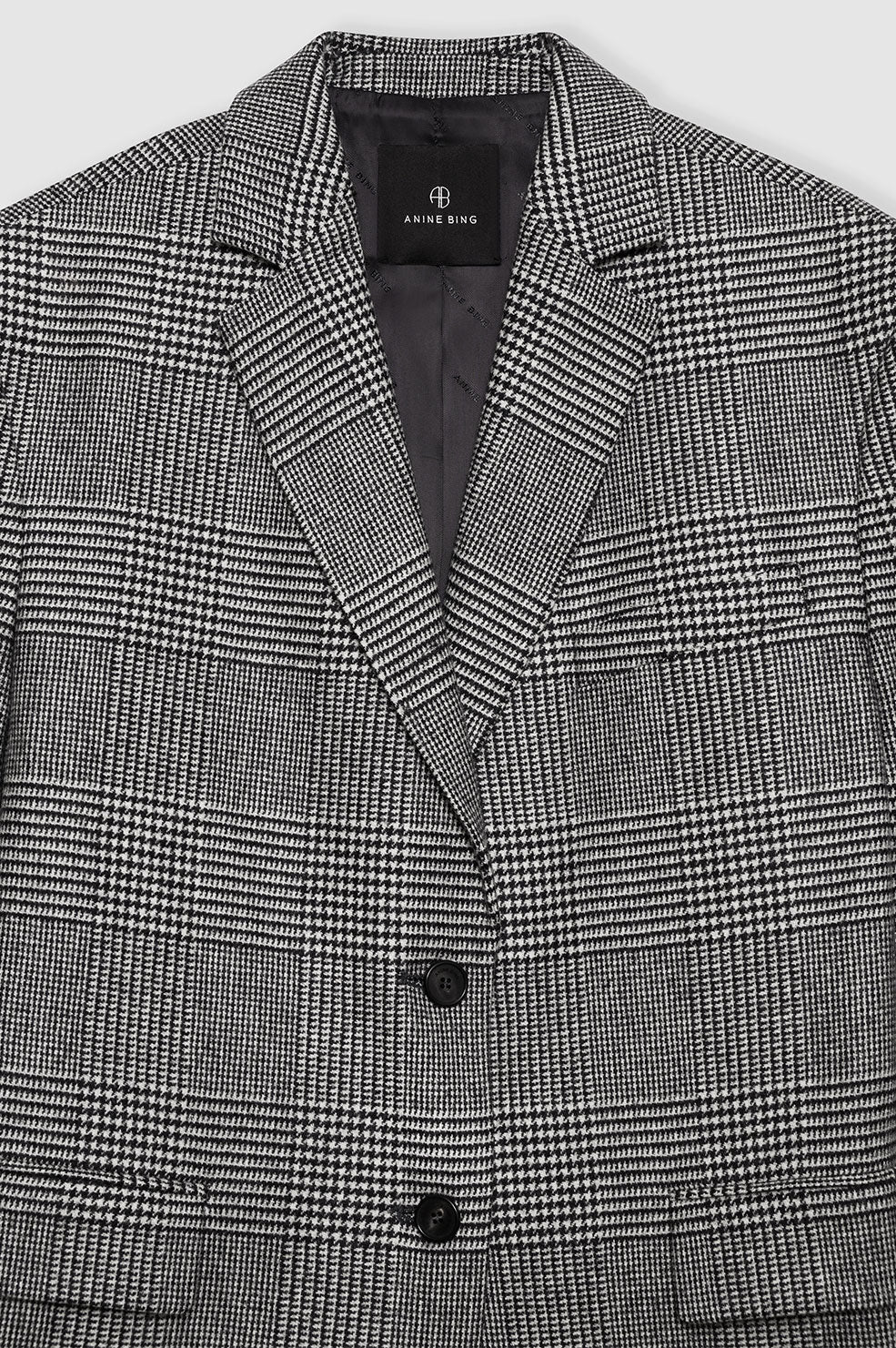 Anine Bing | Blazer | Quinn, black and grey plaid