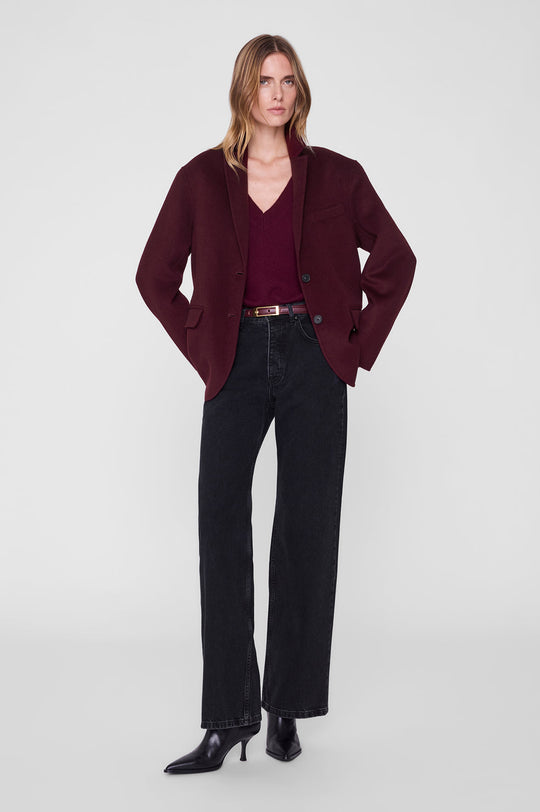 Anine Bing Quinn Blazer i burgundy