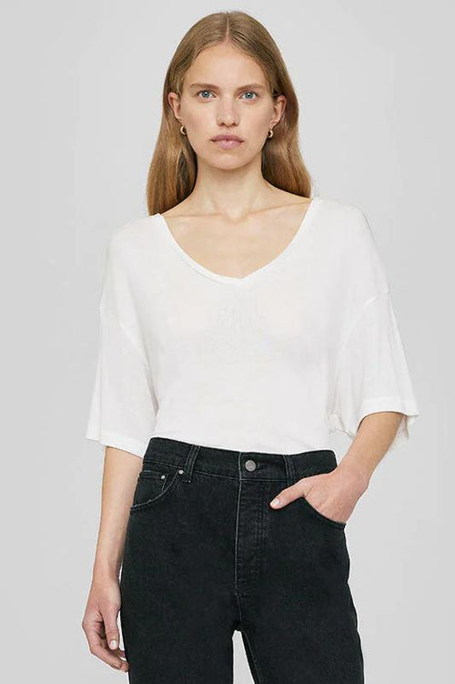 Anine Bing | T-shirt | Vale Tee, off white