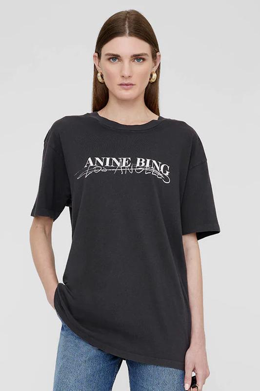 ANINE BING | T-shirt | Walker Tee Doodle, vintage black