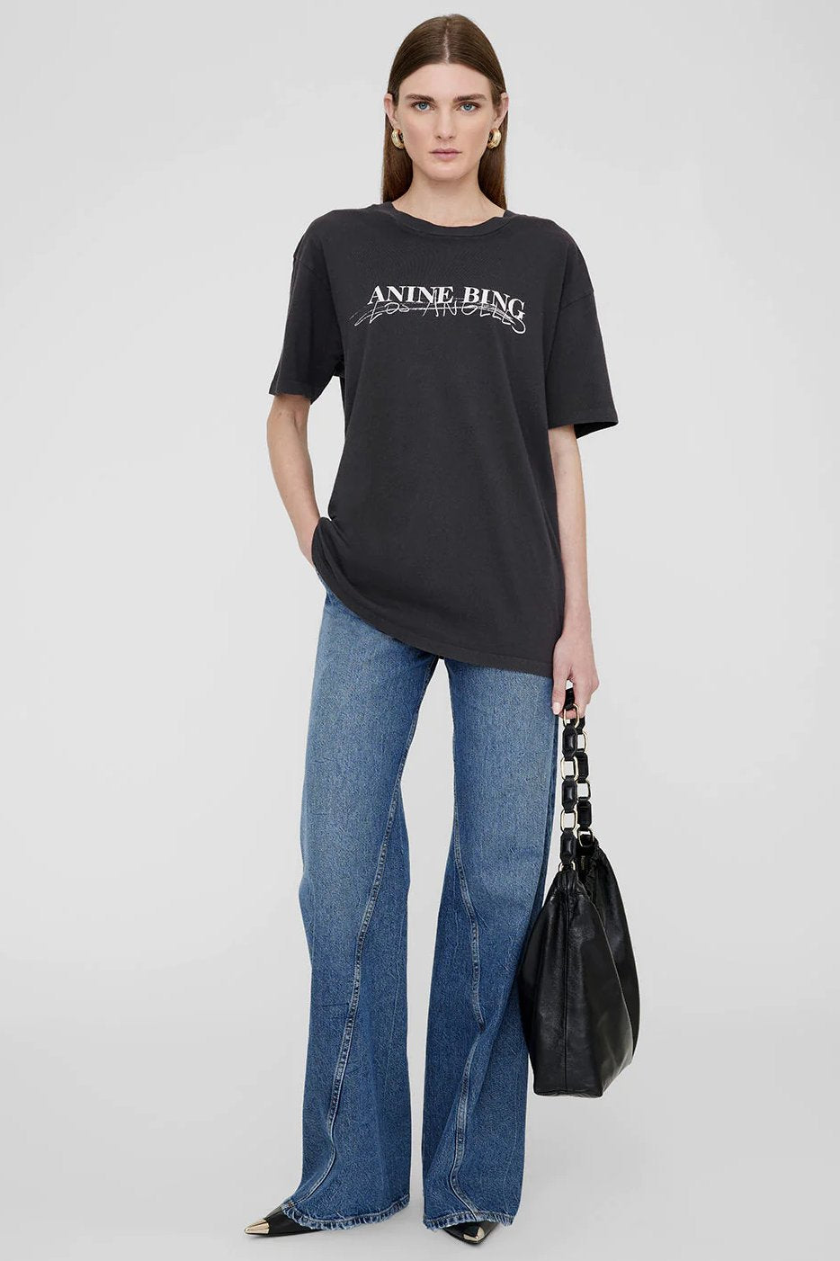 ANINE BING | T-shirt | Walker Tee Doodle, vintage black