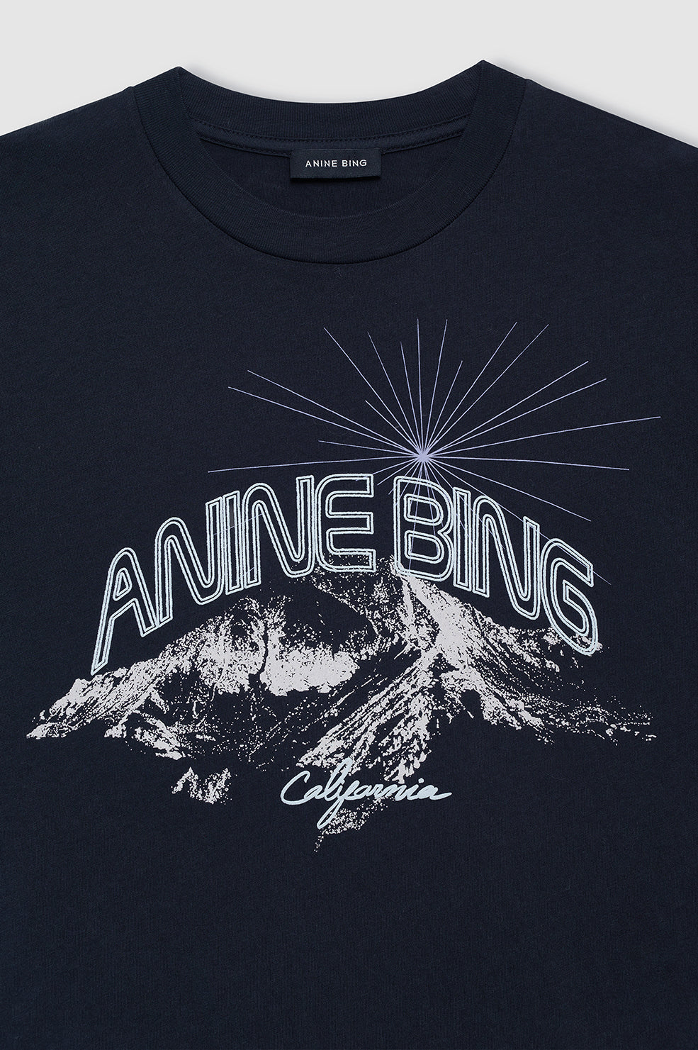 Anine Bing Walker Tee California i Vintage Black – T-shirt i 100% bomuld med rund hals og grafisk California-print.
