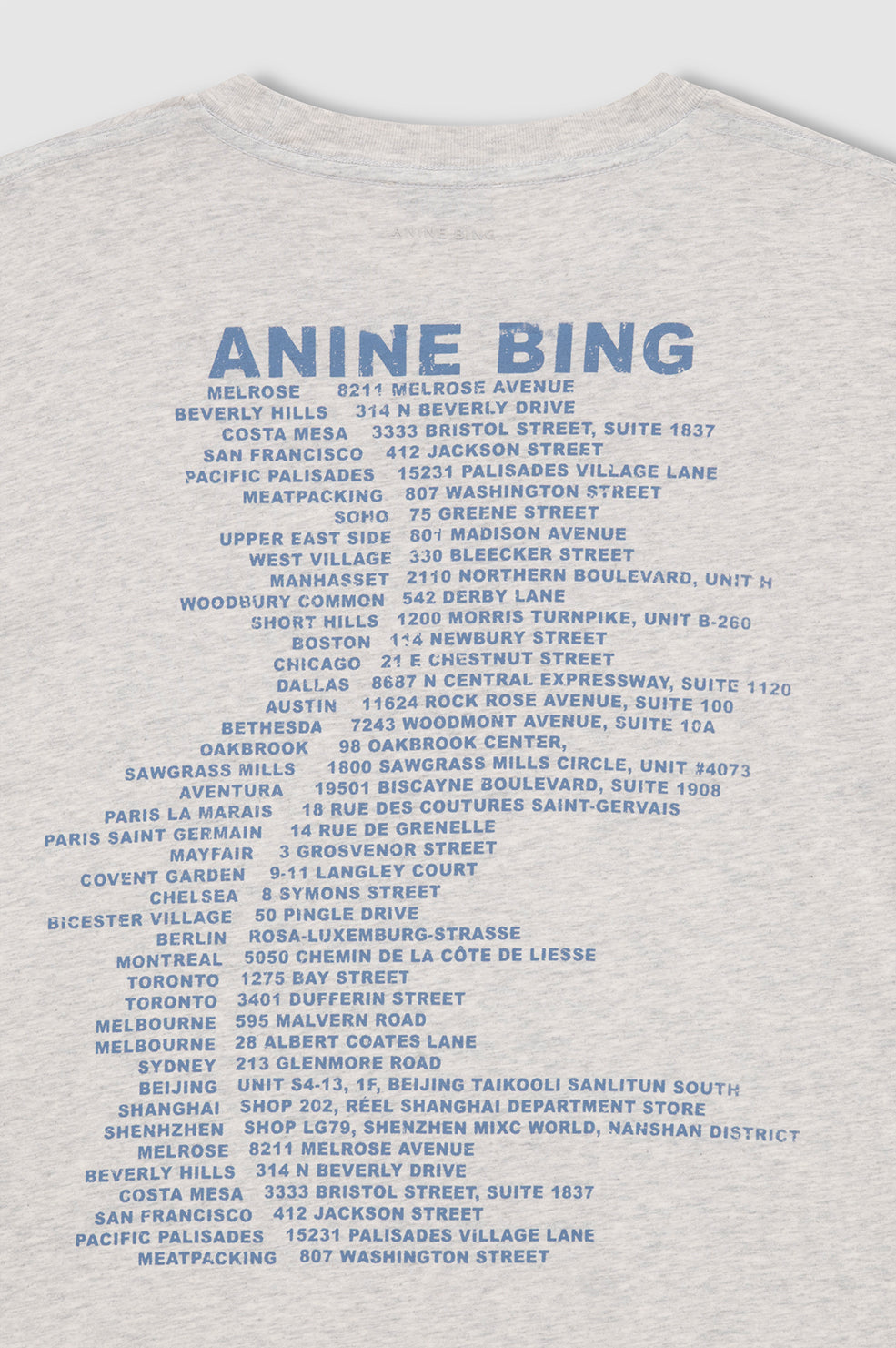 Anine Bing Cade Tee Wave i heather grey med grafisk Wave-print.