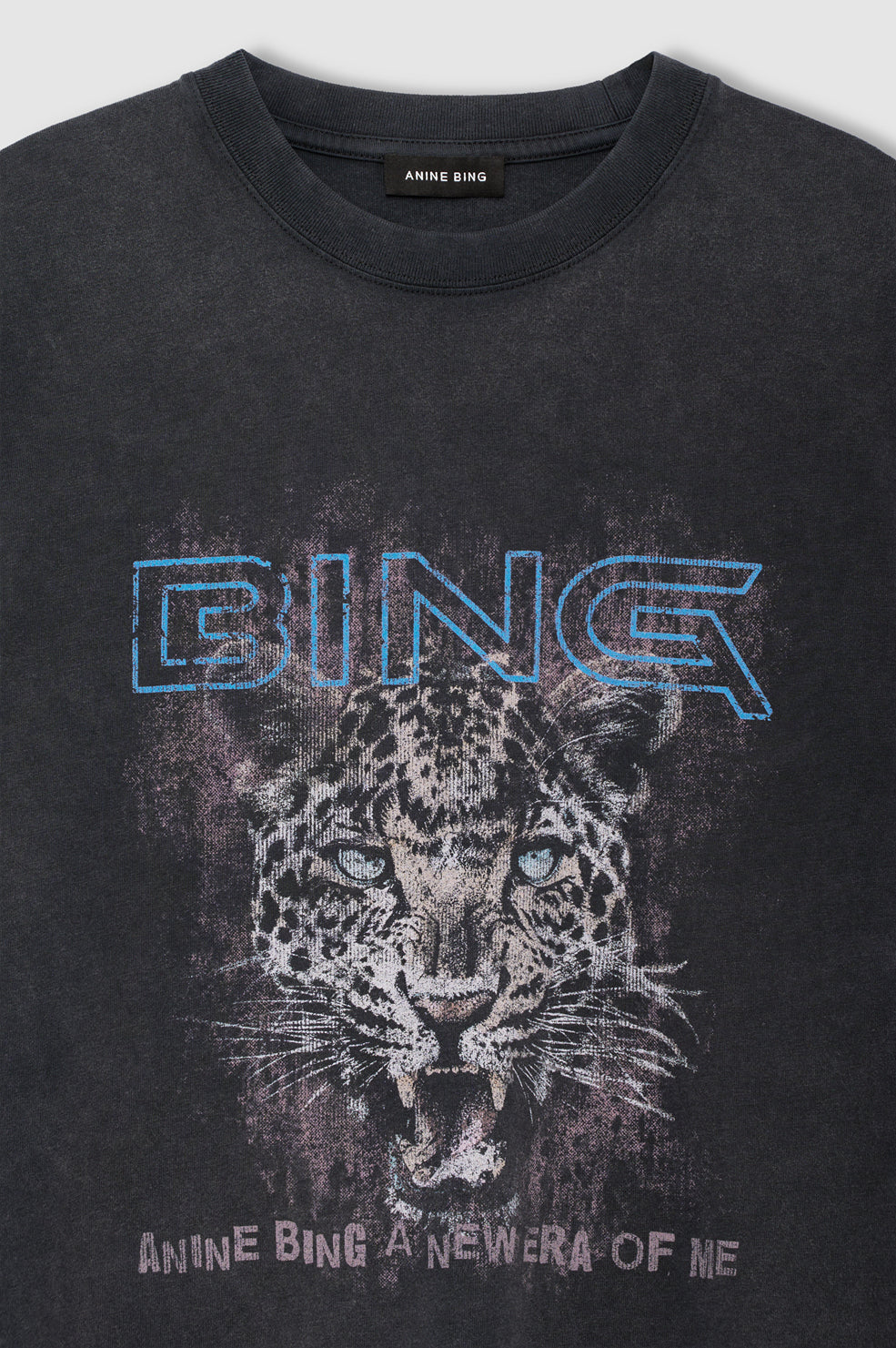 Anine Bing Cade Tee Leo Muse i washed black med leopardprint.